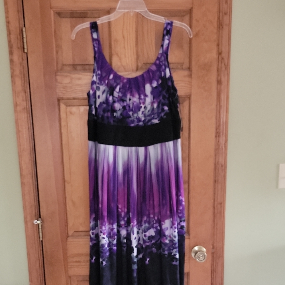 Elegant Purple and Black Women's Dress